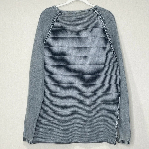 Carbon 2 Cobalt‎ Waterman Sweater Men’s Split Neck Henley Blue Cotton Raglan XL - Picture 2 of 6